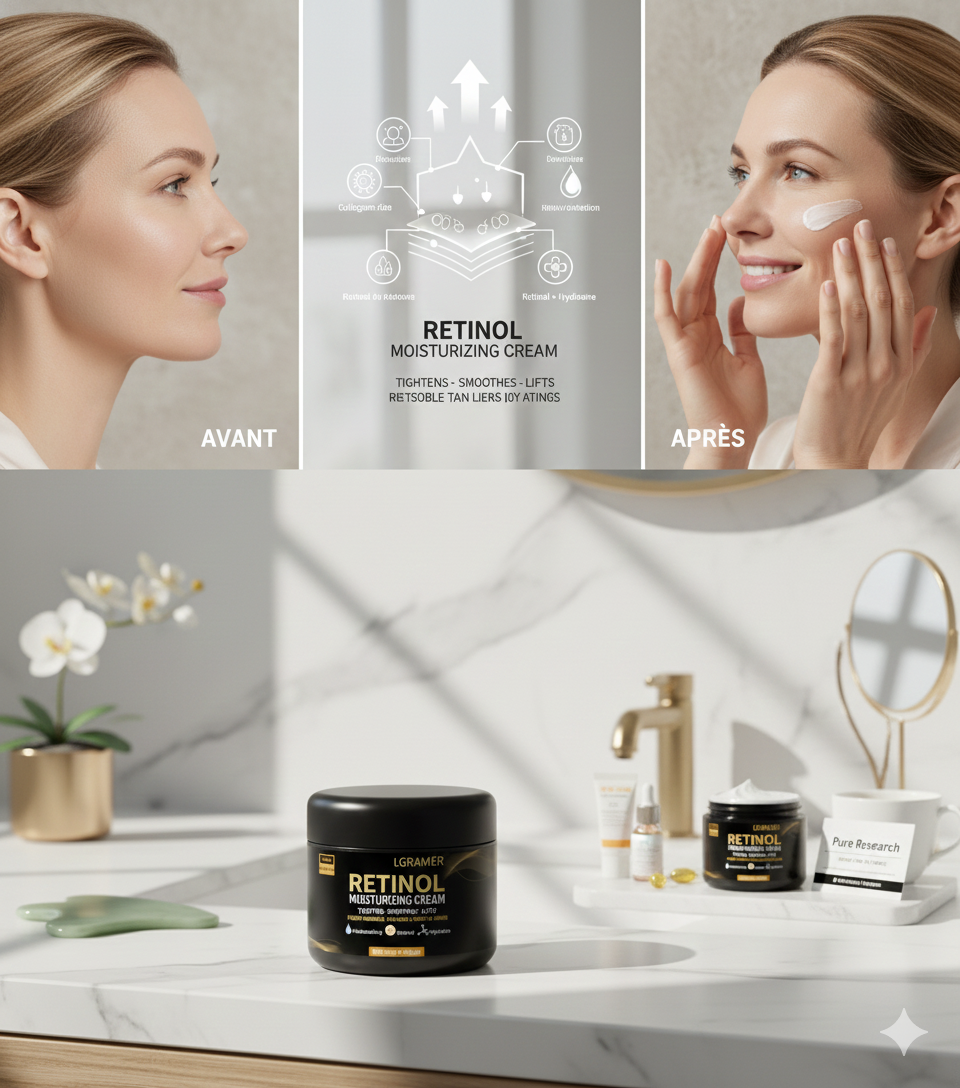 Crème visage au rétinol et collagène pour hommes&nbsp;