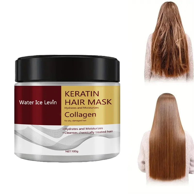 Masque Capillaire Réparateur - Kératine Collagène Cheveux Abîmés 100g
