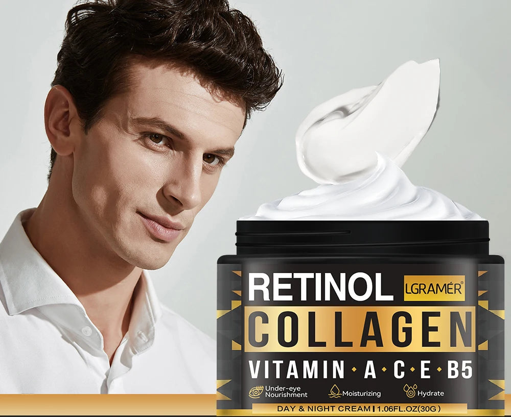 Crème visage au rétinol et collagène pour hommes&nbsp;