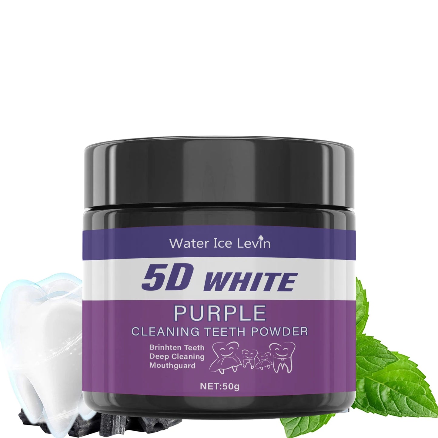 Poudre Blanchissante Dents Sans Sulfate - Blanchiment Naturel 5 Jours 50g