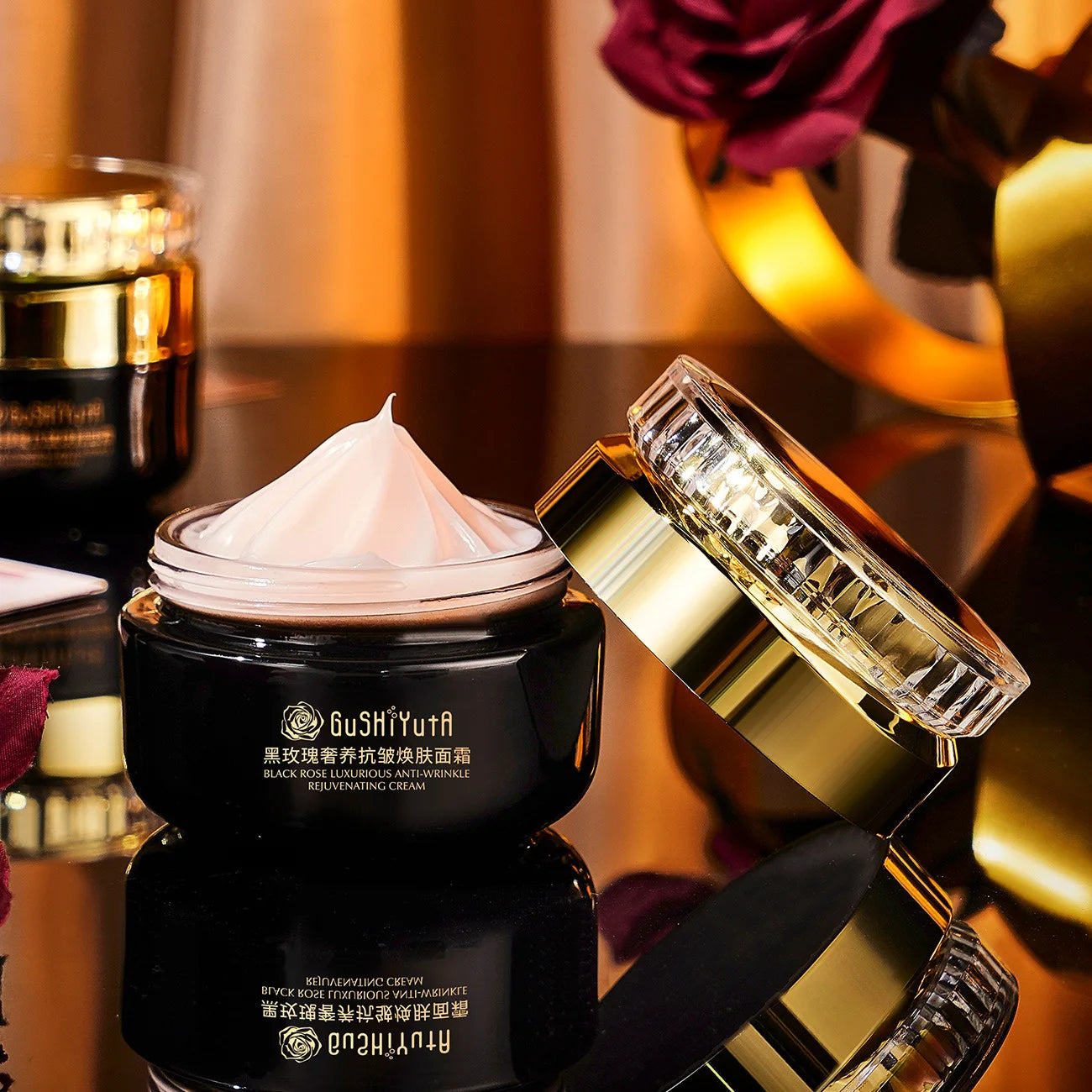 Crème Liftante Rose Noire - Raffermissant Anti-Rides Instantané Visage 50g