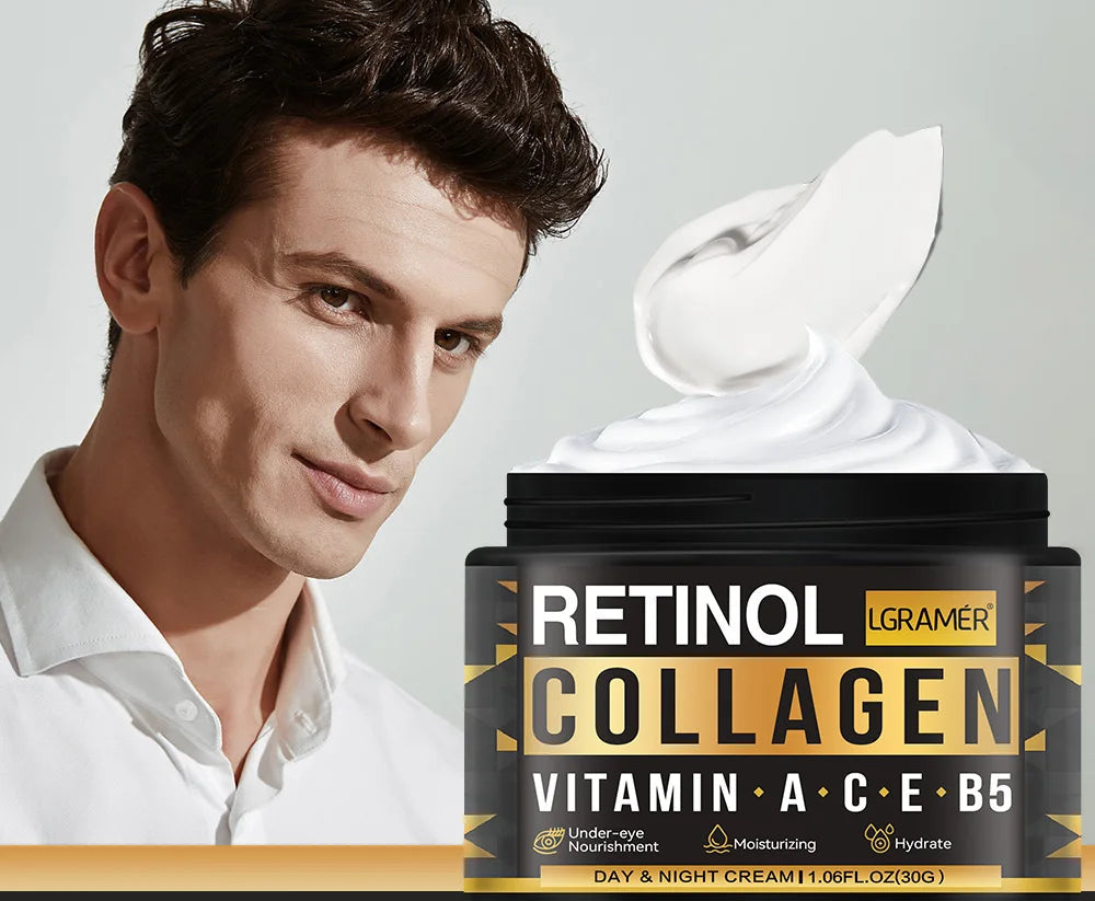 Crème visage au rétinol et collagène pour hommes&nbsp;