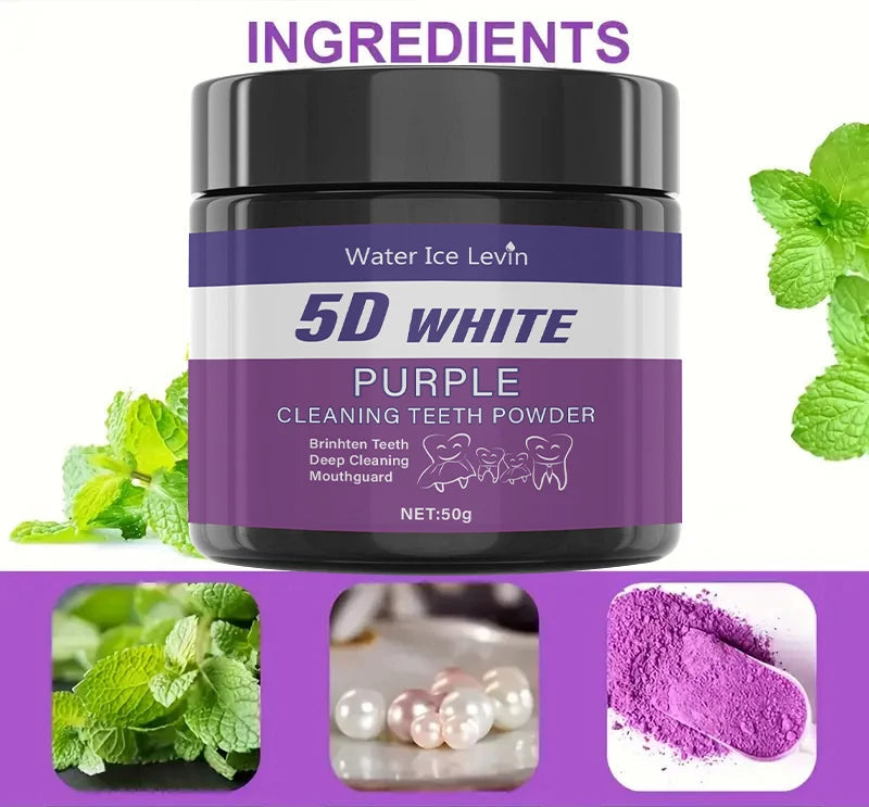 Poudre Blanchissante Dents Sans Sulfate - Blanchiment Naturel 5 Jours 50g
