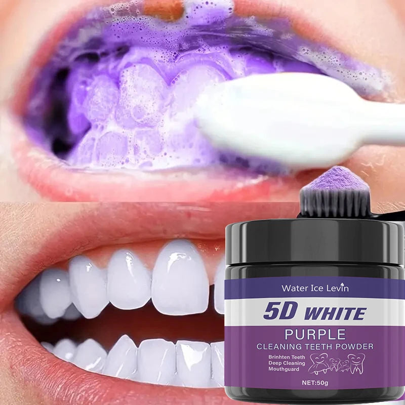 Poudre Blanchissante Dents Sans Sulfate - Blanchiment Naturel 5 Jours 50g