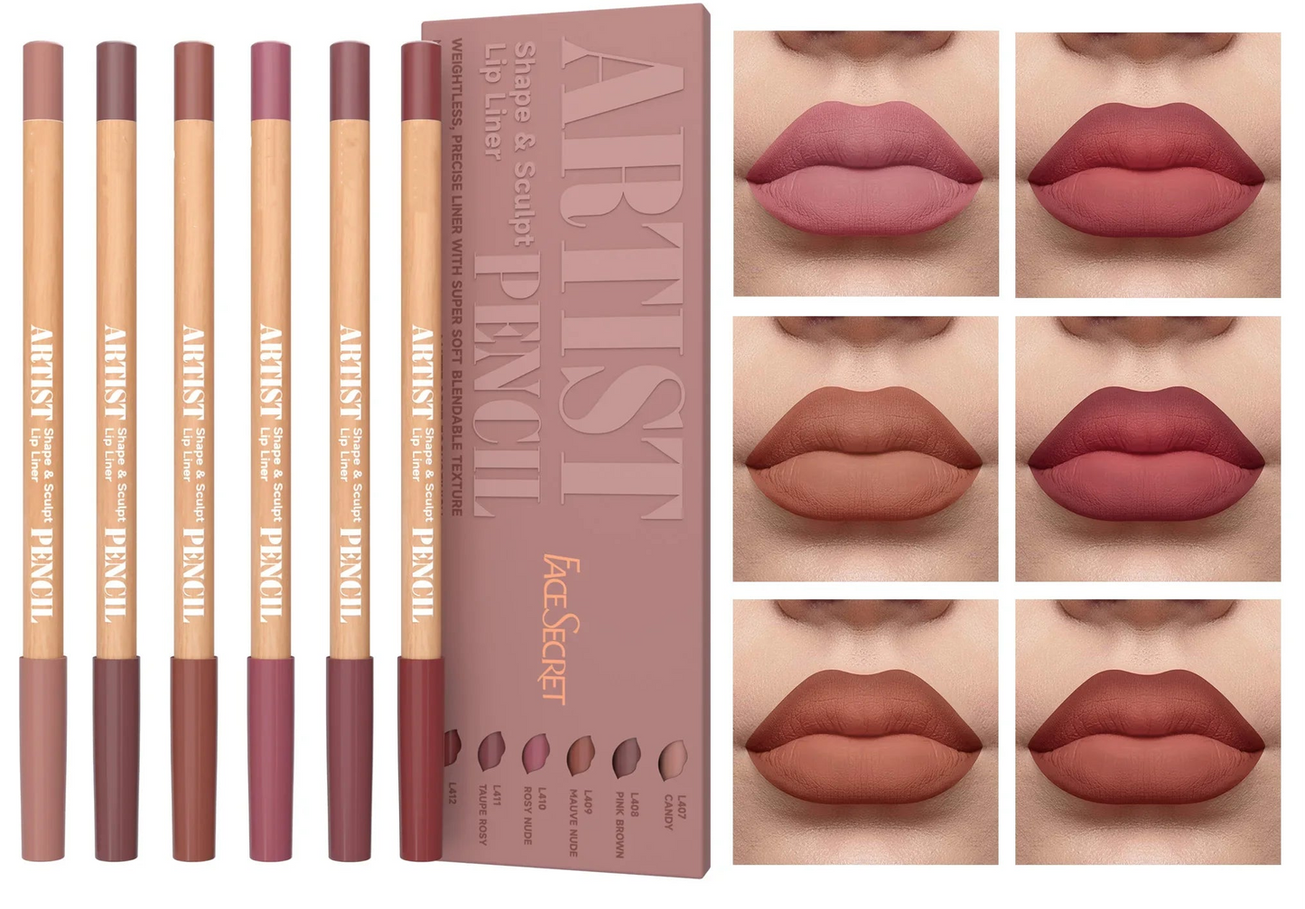 Crayon Contour Lèvres Mat Professionnel - Texture Velours Longue Tenue